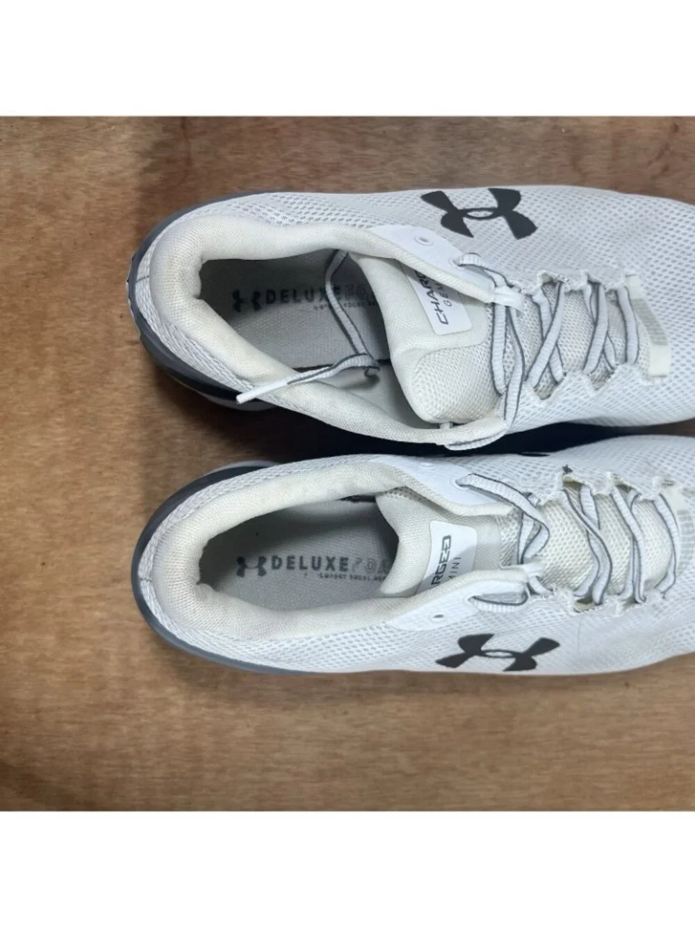 Under Armour Charged Gemini Mens Size 14 White Gray Running Shoes Sneakers